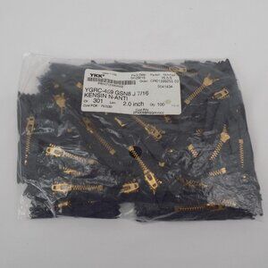 Lot of 100 YKK Metal Zippers Brass 2.0 inch Sewing Closed End Semi Auto Lock NEW
